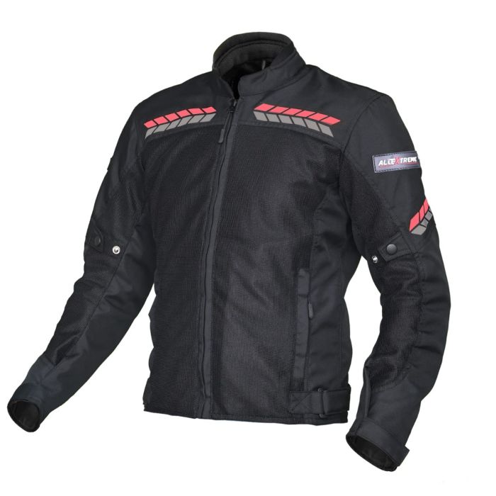 Allextreme SPEEDO Unisex All weather Adult Motorcycle Riding Jacket with Impact Protection Back & Elbow Guard Reflective Stickers and Abrasion Resistance (3XL, Red)