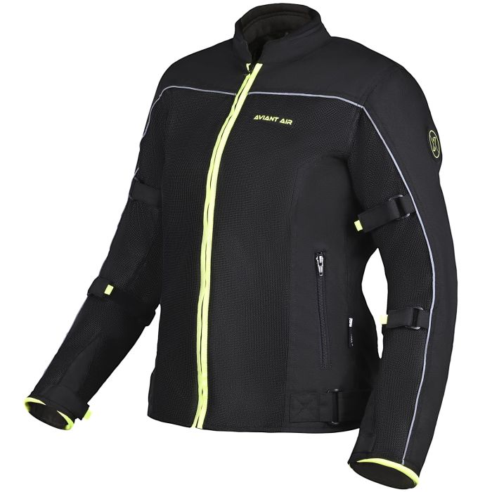 Allextreme AVIANT AIR Women Bike Riding Jacket CE Level 2 Certified Armour Protector Elbows Shoulders Protection Mesh Fabric Motorcycle Rider Gear (S, Black/Green)