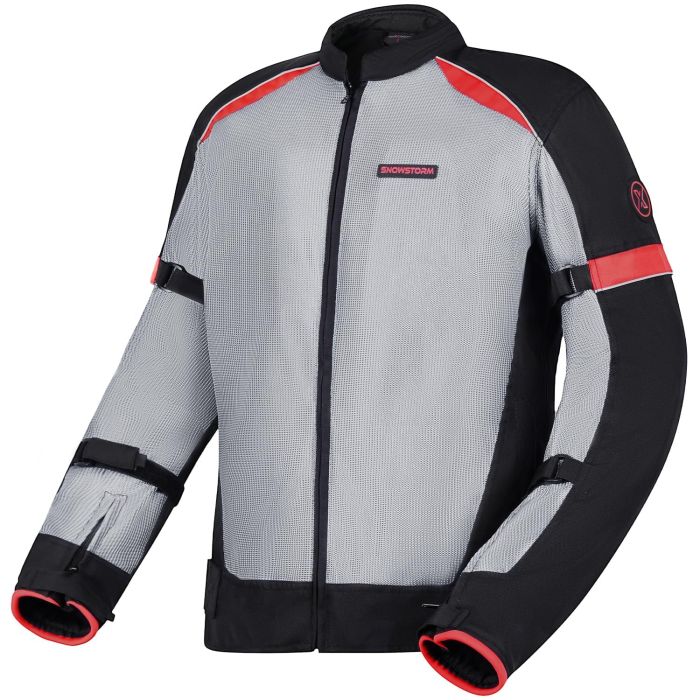 Allextreme SNOWSTORM Bike Riding Jacket CE Level 2 Certified Armour Protector Back Elbows Shoulders Protection Mesh Fabric Motorcycle Rider Gear for Bikers (5XL, Black & Red)
