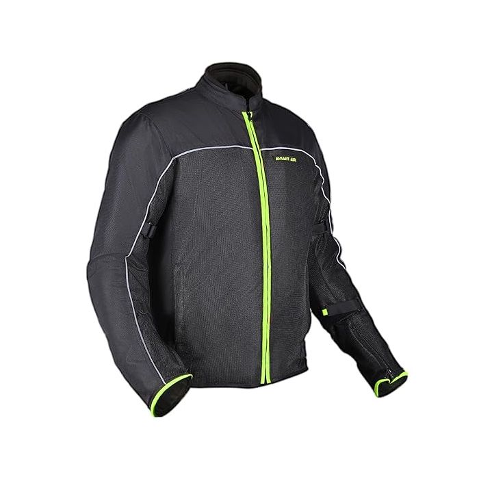 Allextreme AVIANT AIR Bike Riding Jacket CE Level 2 Certified Armour Protector Elbows Shoulders Protection Mesh Fabric Motorcycle Rider Gear for Bikers (4XL, Black & Green)