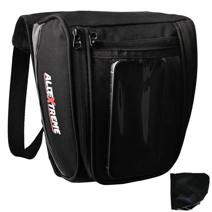 Allextreme Universal Bike Tank Bag Pouch (Non Magnetic) with Straps to use as Sling Pouch Bike Riding Accessory for All Motorcycles (2.5Ltr, Black, 1 Pc)
