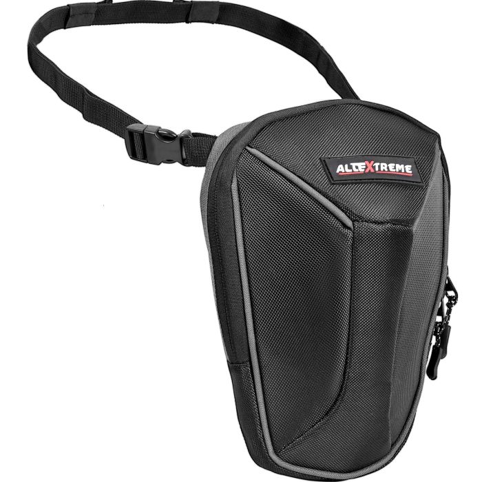 Allextreme Thigh Waist & Sling Bag Water-Resistant Drop Leg Tactical Fanny Pack for Men & Women  Adjustable Hard Shell Thigh Bag for Bikers for Riding, Camping & Outdoor Sports (Black & Grey)