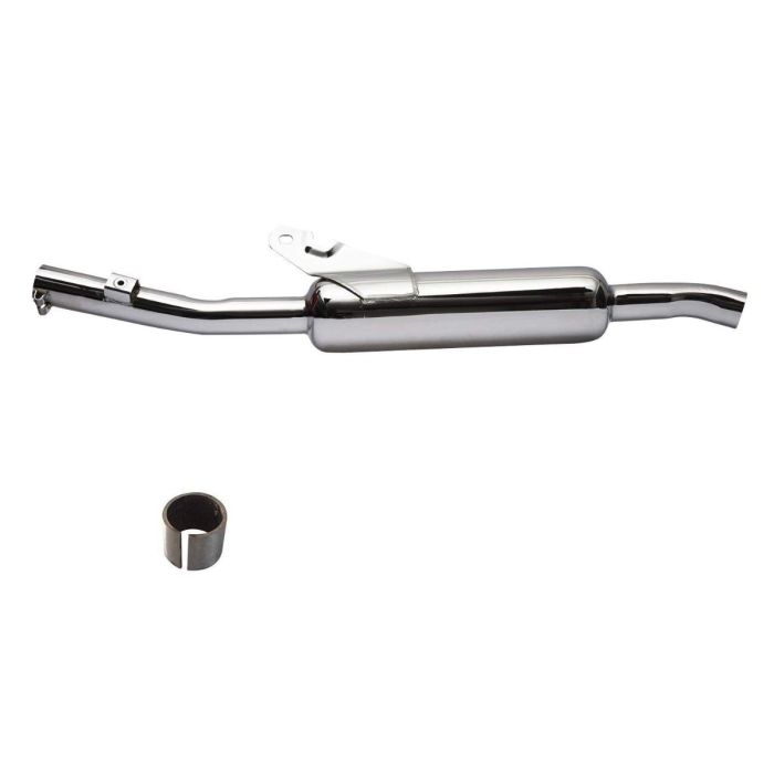 AllExtreme EX043B Angular Model Empty Free Flow Stylish Exhaust Silencer with Bush Compatible for Motorcycles (Chrome)