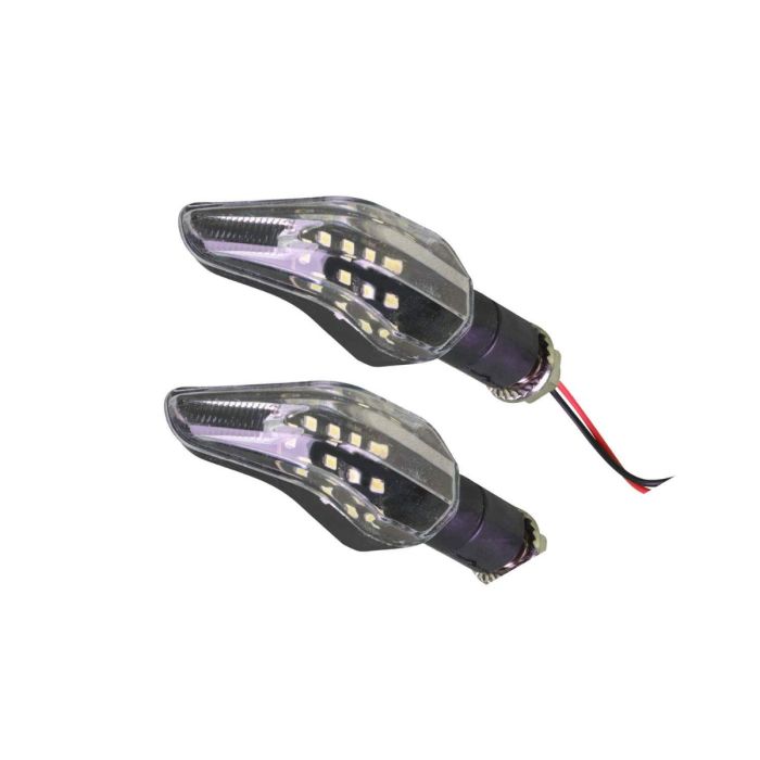Allextreme EXLUI2P L-Type 12 LED Side Indicator Light Front Rear Universal Fit Turn Signal Lamp for Bikes and Motorcycles (Blue, 2 PCS)