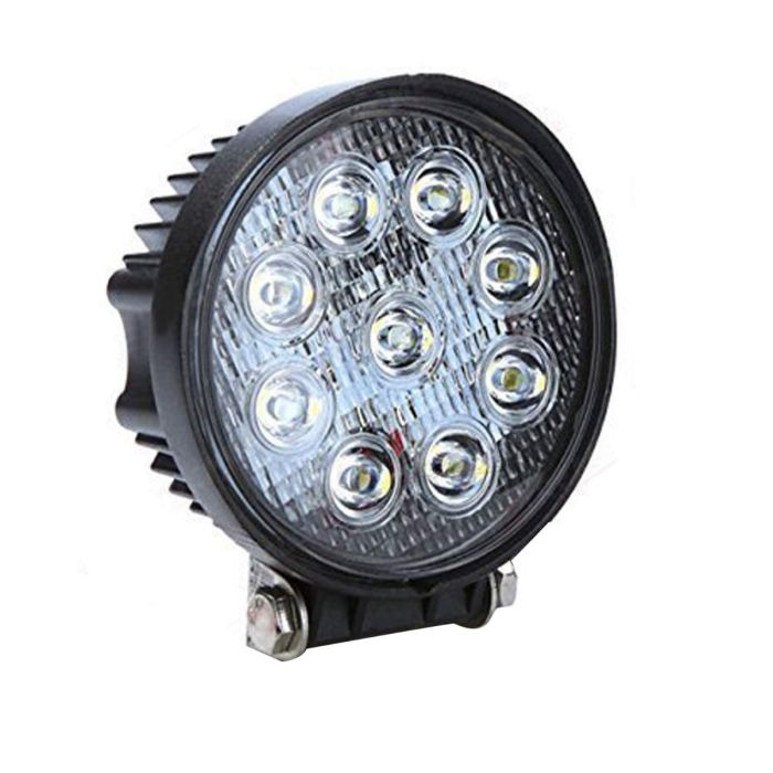 AllExtreme EX4ROF1 9 LED Round Fog Light 4 Inch Waterproof Flood Lamp with Mounting Brackets for Cars and Motorcycle (27W, White Light, 1 PC)