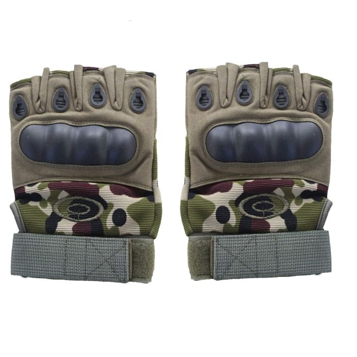 Allextreme EXLGHA1 Multipurpose Unisex Bike Racing Half Finger Gloves Breathable Comfortable Hand Gloves for Gym Biking Sports Cycling and Riding (Large, Army Green)