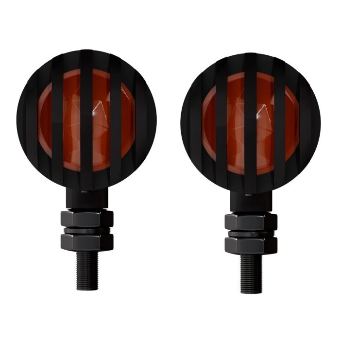 Allextreme EXUMTS2 Heavy Duty Motorcycle Turn Signal Side Indicator for Royal Enfield Bullet & Harley Davidson (Amber, 2 PCS)