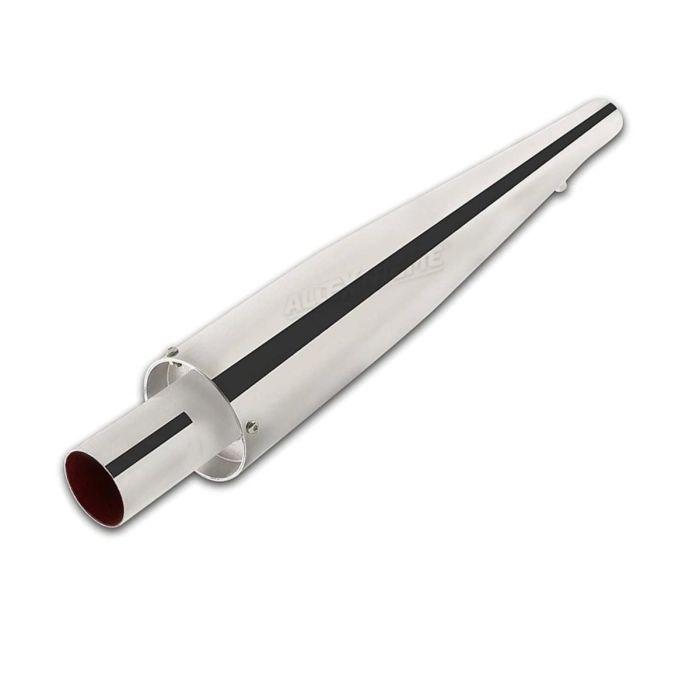 AllExtreme EX074 Wild Boar Silencer with Glasswool Compatible for Royal Enfield BS3 and BS4 Model Bullet 350cc and 500cc (Chrome)