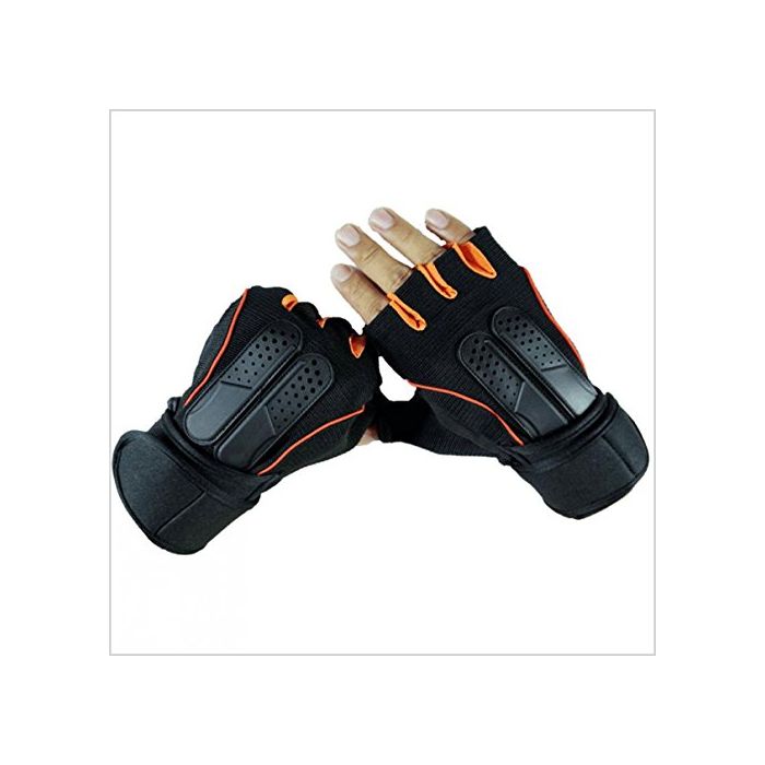 AllExtreme Half Finger Bike Gloves M/L/XL , Design for Men/Women Road Racing (Orange)