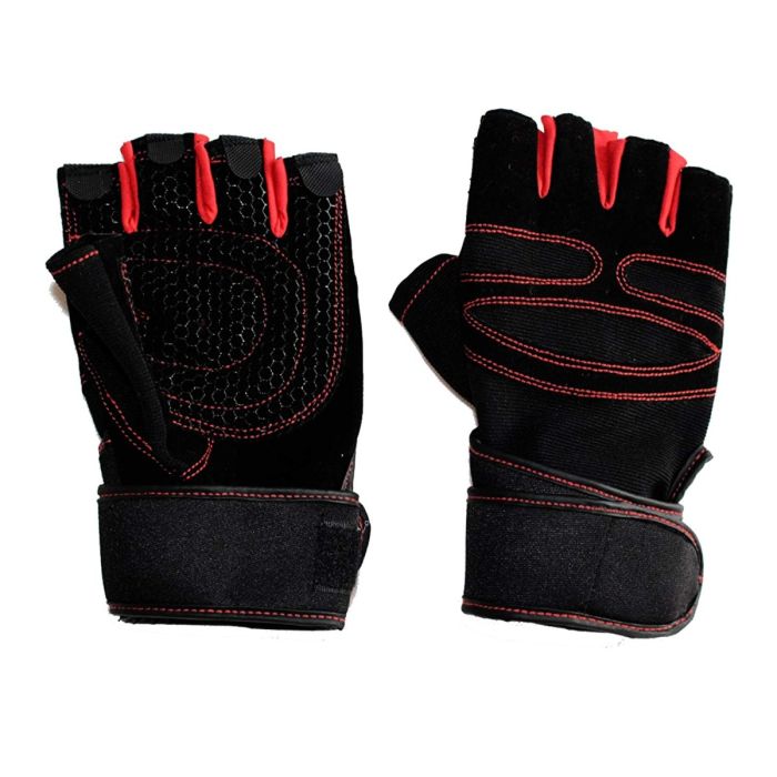 Allextreme EXHFG1R Cycling Gloves Mountain Bike Gloves Road Racing Bicycle Gloves Shockproof Gel Pad Breathable Riding Gloves Half Finger Biking Gloves (L)