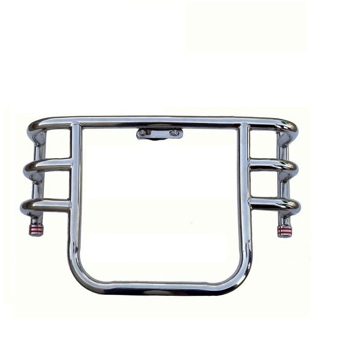 AllExtreme EXAFLGC Heavy Duty Metal Stainless Steel Air Fly Leg Guard Front Bike Safety Crash Bar Compatible for BS3 and BS4 Model Royal Enfield Bullet 350cc and 500cc (Chrome)