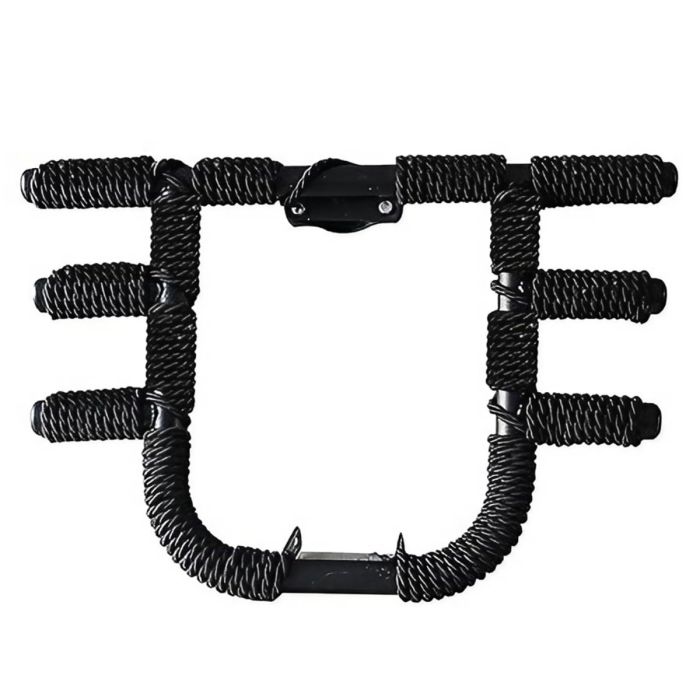 AllExtreme EX3RLGR Heavy Duty Metal Stainless Steel 3 Rod Leg Guard Front Bike Safety Crash Bar with Black Rope Compatible for BS3 and BS4 Model Royal Enfield Bullet 350cc and 500cc (Black)