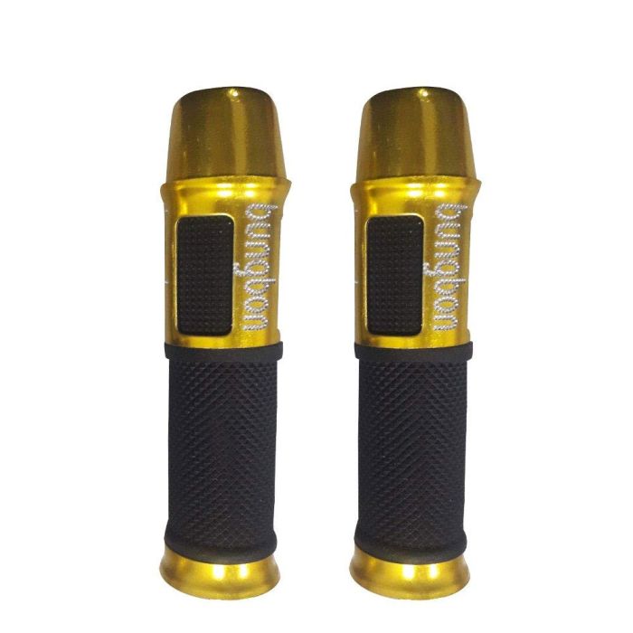 AllExtreme EXUGC2G 7/8 "22mm Universal Motorcycle Handlebar Grip Bike Handle Throttle Cover KTM Bajaj & Hero (2 Pc, Golden)