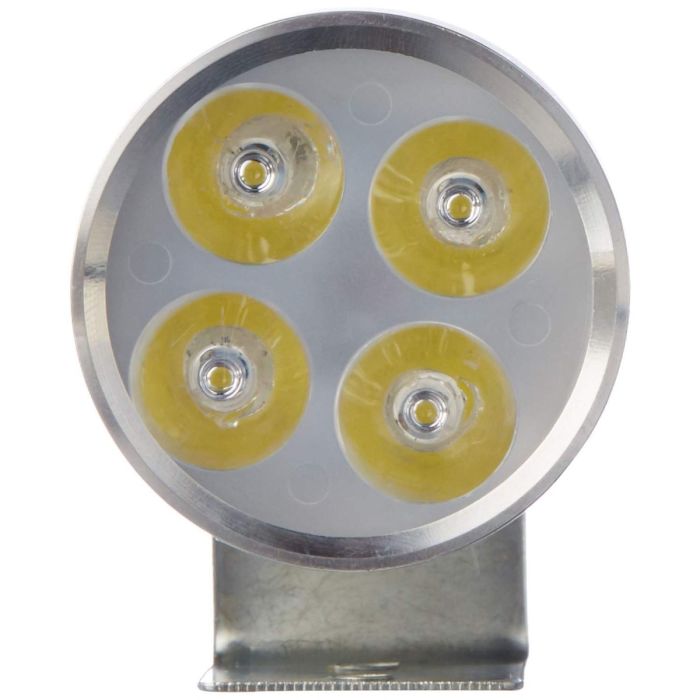 Allextreme EX4RFS1 4 LED Round Fog Light Waterproof Driving Spot Lamp with Mounting Brackets for Motorcycle and Cars (12W, White Light, 1 PC)