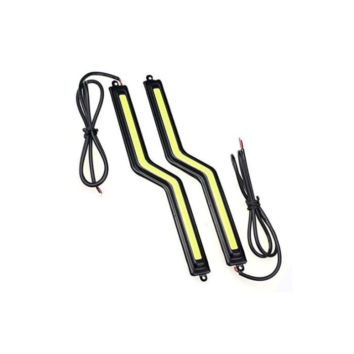 AllExtreme EXDRLZ2 White Zigzag Shape Car Daytime Running Light for All Cars (Set of 2)