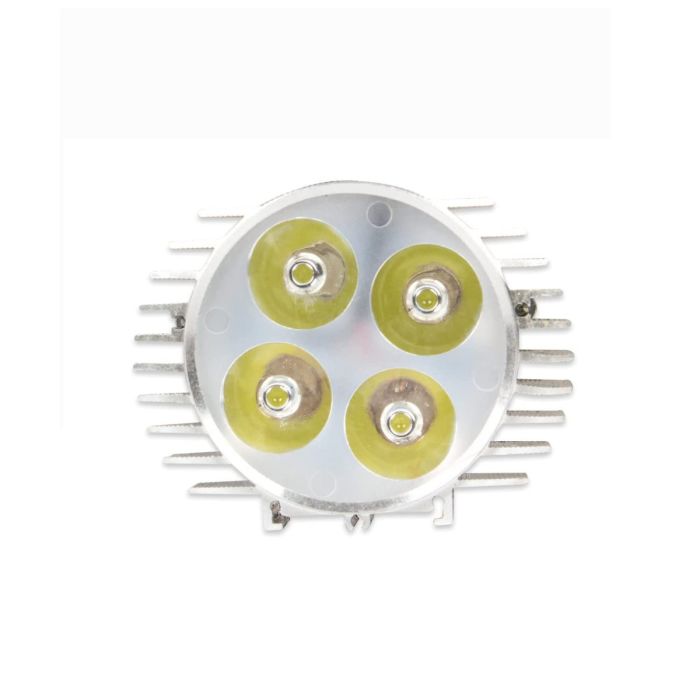 Allextreme EX4LED10 Universal 4 LED Extremely powerful Round Flood Fog Light/Lamp for All Bikes (Silver)