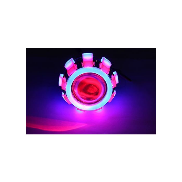 Allextreme Original Projector Lamp High Intensity Led headlight Lens projector (High beam, Low Beam,Flasher function) For - All Bikes (Blue Red Blue)
