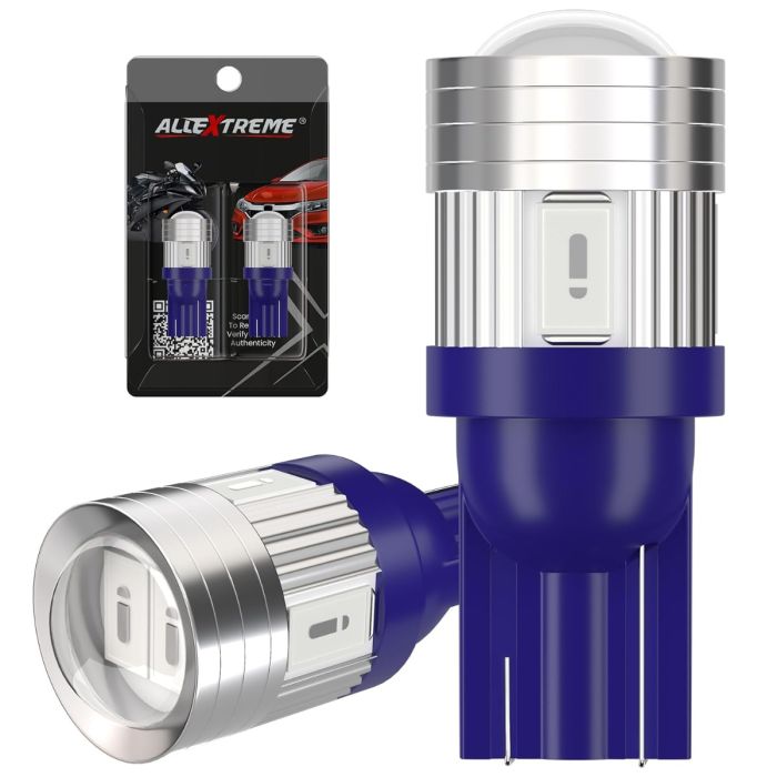 Allextreme EXT106B Universal T10 LED Parking Light 6 SMD Super Bright Interior Pilot License Plate Dome Indicator Lamp Bulb for Car Bike and Motorcycle (2W, Blue, 2 PCS)