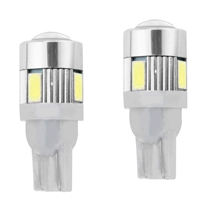 Allextreme EXT106W Universal T10 LED Parking Light 6 SMD Super Bright Interior Pilot License Plate Dome Indicator Lamp Bulb for Car Bike and Motorcycle (2W, White, 2 PCS)