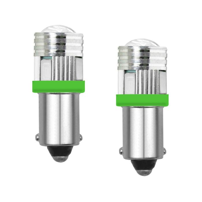 Allextreme EXBA9SG7 BA9S LED Parking Light Super Bright 6 SMD Interior Pilot License Plate Dome Indicator Lamp Bulb for Car Bike and Motorcycle (2W, Green, 2 PCS)