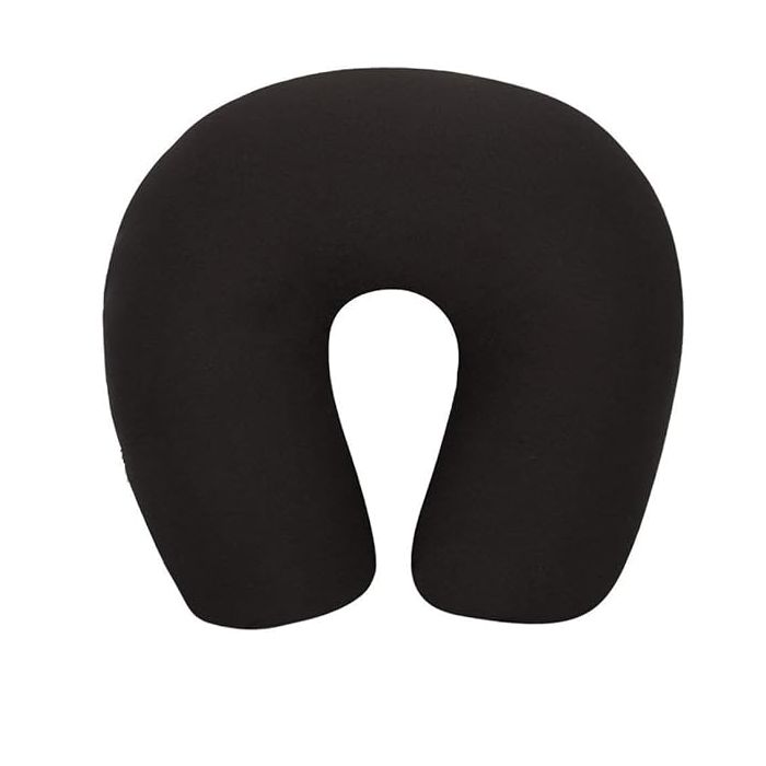 Allextreme Neck Massage Travel Home U Shaped Neck Rest Pillow (Black Without Vibrator)