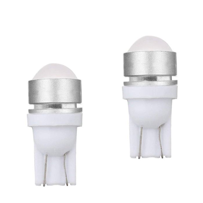 Allextreme EXT10CW Universal T10 LED Parking Light Ceramic Super Bright Interior Pilot License Plate Dome Indicator Lamp Bulb for Car Bike and Motorcycle (1W, White, 2 PCS)
