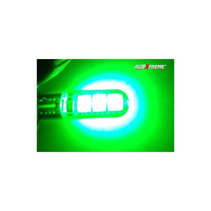 Allextreme EXT10G2 Universal T10 LED Parking Light 6 SMD Super Bright Interior Pilot License Plate Dome Indicator Lamp Bulb for Car Bike and Motorcycle (3W, Green, 2 PCS)
