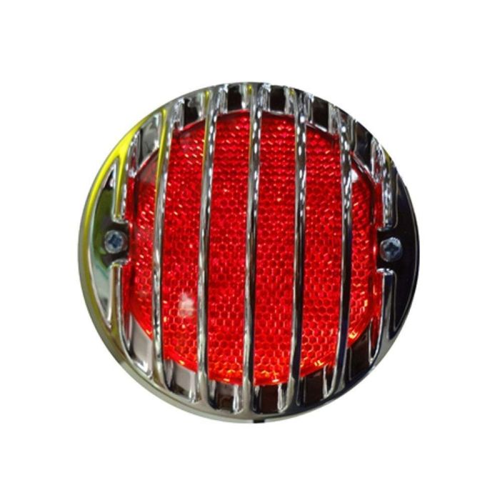 AllExtreme EXTL1CG Heavy Duty Metal Lion Model Front 7 Inch Headlight Grill Cover with Tail Light Royal Enfield Bullet Classic Electra Standard 350cc 500cc