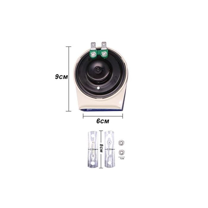 AllExtreme EXASHM2 Super Loud Air Siren 12V 510Hz Waterproof Horn Kit with 22 Magic Sounds 115DB Speaker for Cars, Truck, Train, Boat & Bike (2 PCS, Multicolour)