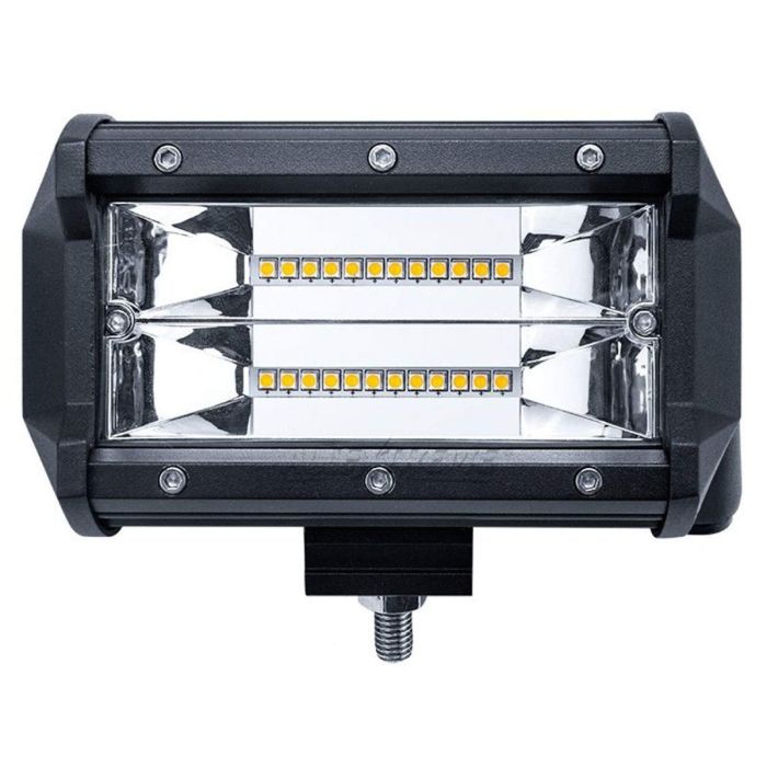 Allextreme EX7IW1P 7 Inch CREE Led Fog Light 24 LED Waterproof Cube Pod Spot Lamp with Mounting Brackets for Cars and Motorcycle (72W, White Light, 1 PC)