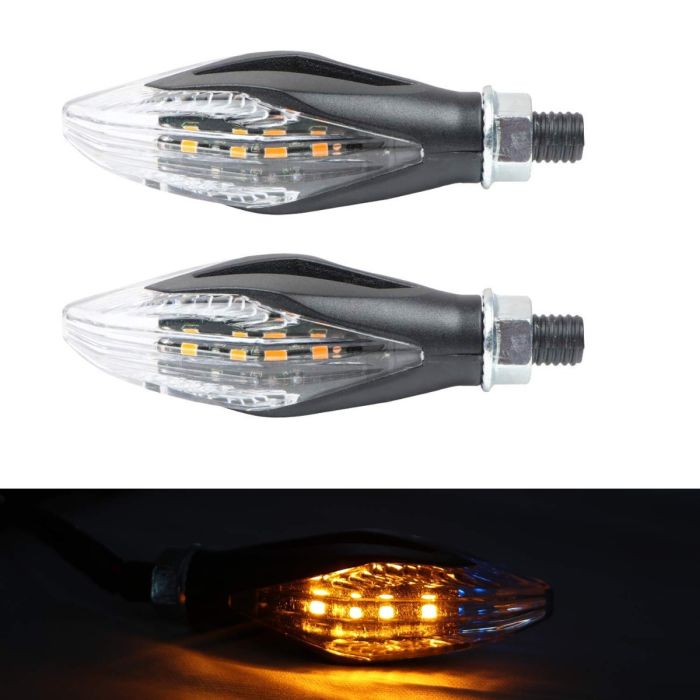 Allextreme EXTSLB2 Bullet Style Side Indicator Light Front Rear Universal Fit Turn Signal Lamp for Bikes and Motorcycles (Amber & Multicolor, 2 PCS)