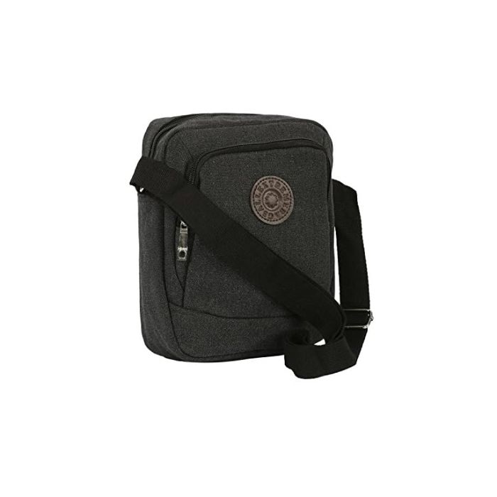 Allextreme EXBGP05G Unisex Multi-pocket Canvas Small Messenger Hand Bag Casual Travel Organizer Crossbody Shoulder Bag for Hiking & Traveling (Grey)