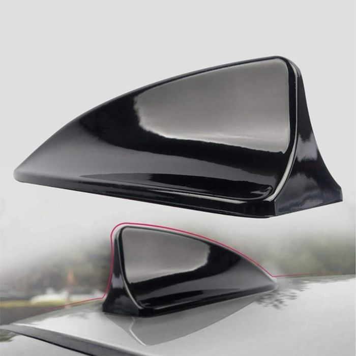 AllExtreme Car Shark Fin Roof Antenna Radio FM/AM Car Accessories Decorater Universal for Car (Black)