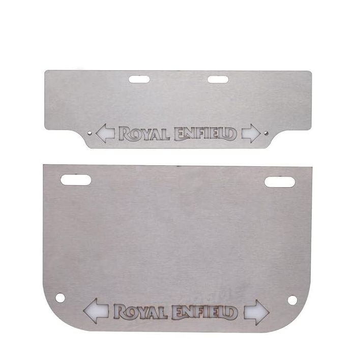Allextreme EXNPL050 Steel Number Plate Set Front and Rear with Led Light (Silver Colour) Corrosion Proof Licence Plate