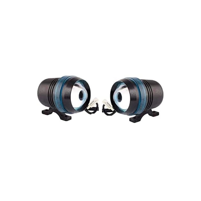 Allextreme EXBU3F2 U3 LED Fog Light Universal Spot Driving Head Lamp with Blue Ring for Cars Bikes and Motorcycles (8W, White & Blue Light, 2 PCS)