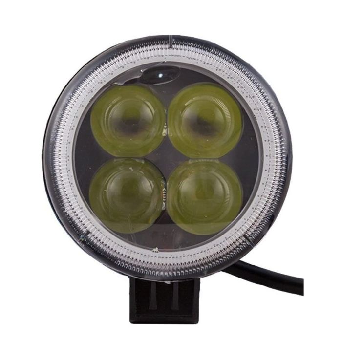 Allextreme EX4LD1R 4 LED Fog Light Spot Beam Waterproof Pod Driving Work Light with Red Outer Ring for Motorcycle Jeep Truck Boat and Cars (20W, White Light and Red, 1 PC)