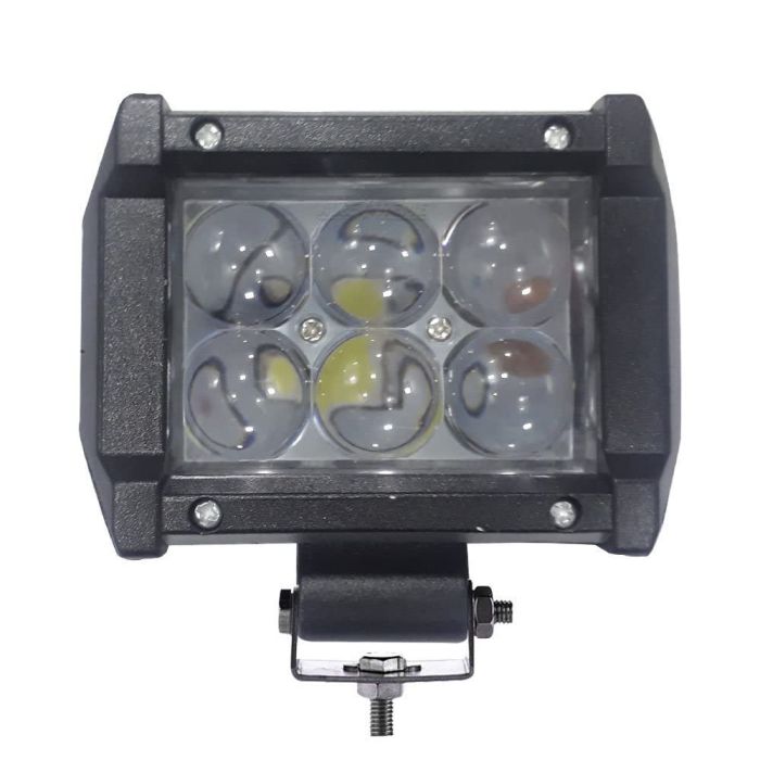 Allextreme EX6OL1P 6 LED Fog Light Bar 4 inch Waterproof High Beam CREE Work Light for Motorcycle Car Truck and Jeep (18W, White Light, 1 PC)