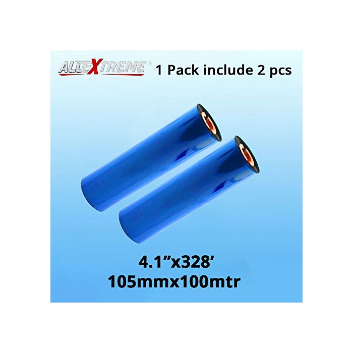 AllExtreme Thermal Transfer Resin Enhanced Wax Ribbon Ink Outside for Barcode Label Tag Printing (105MM*100M, Pack of 2)