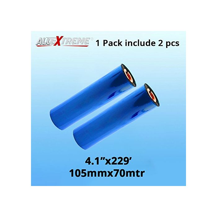 AllExtreme Thermal Transfer Resin Enhanced Wax Ribbon Ink Outside for Barcode Label Tag Printing (105MM*70M, Pack of 2)