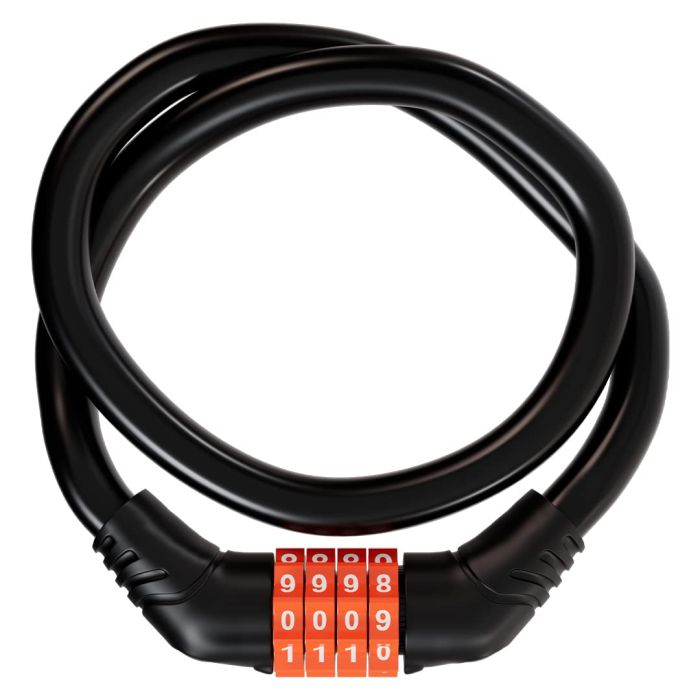 AllExtreme EXBNCL1 Anti-Theft Protection Bike Cable Lock 4 Digit Security Resettable Combination Number Locks for Helmets (2 Feet)