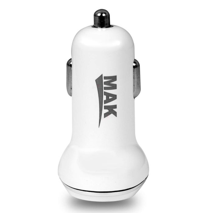 AllExtreme 3.1A Dual USB Port High Speed Travel Smart Car Charger for All Android and iPhone Devices (White)