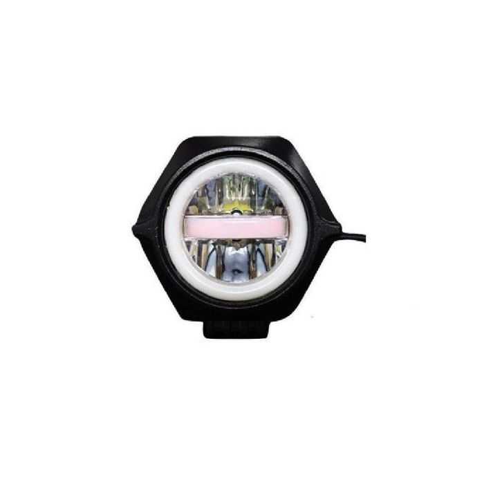 Allextreme EXU23F1 U23 Auxiliary Fog Lamp Waterproof Driving Spot LED Lights with Blue Demon and Red Angel Eyes USB Charging Light for Bike Cars Truck ATV SUV Jeep Boat (30W, Multi Color, 1 PC)