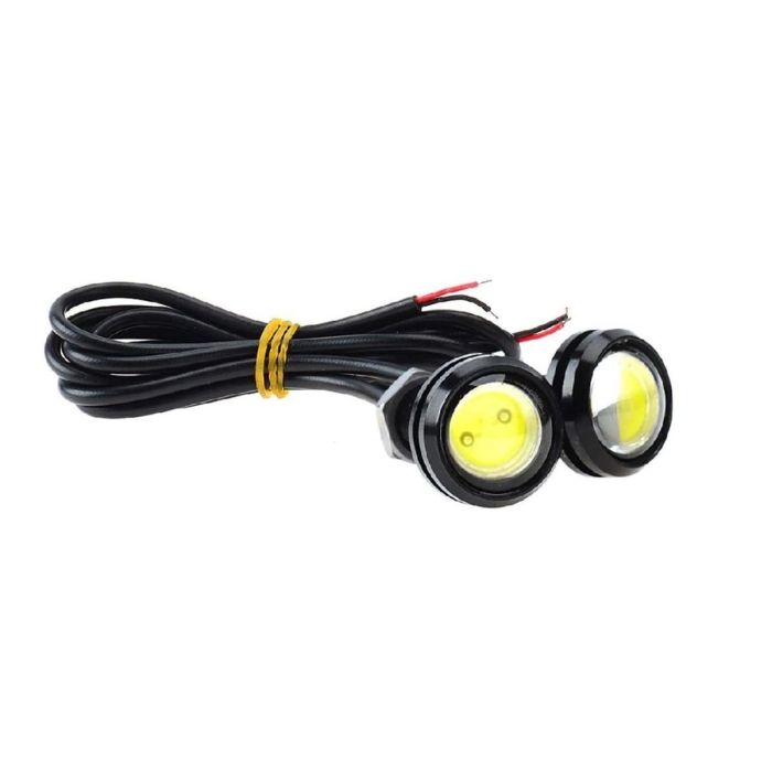 Allextreme EXELLR2 Eagle Eye Universal License Number Plate LED Light Bumper Daytime Running Lamp for Bikes, Motorcycles, Cars, SUVs and Truck (9W, Red, 2 PCS)