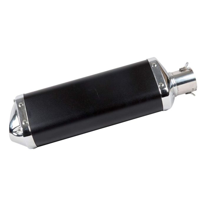 AllExtreme EXSMSB1 1.5-2'' Exhaust Muffler Silencer Universal Stainless Steel Inlet with Removable DB Killer for Street Sports Bikes, Motorcycles and Scooters- Black