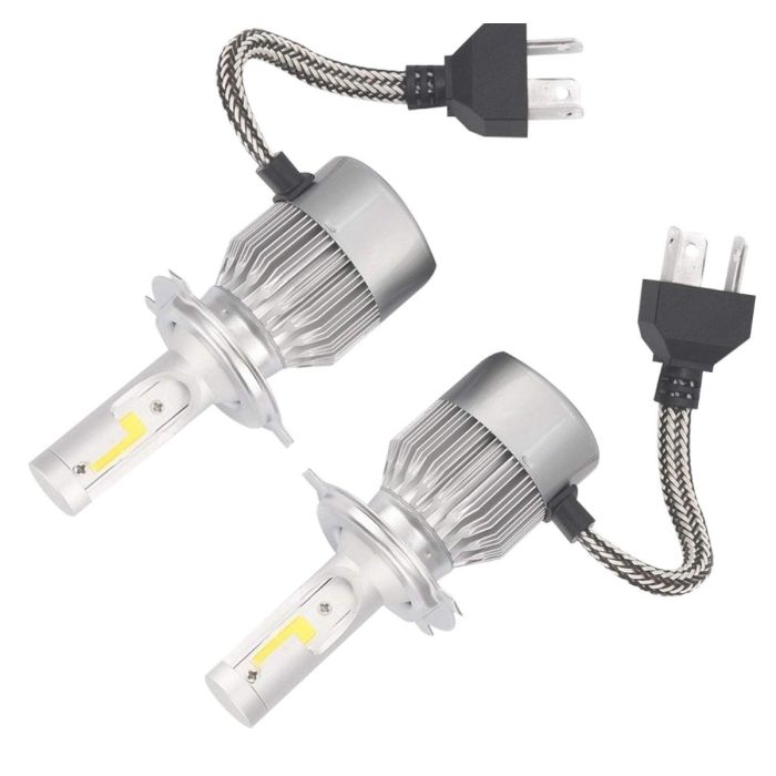 AllExtreme EXC6H4W 36W H4 LED Headlight 3800LM Driving Headlamp Conversion Kit 6000K High/Low Bright Beam Chip IP67 Fog Light for SUVs Trucks Sedans Motorcycles (White, 2Pcs)