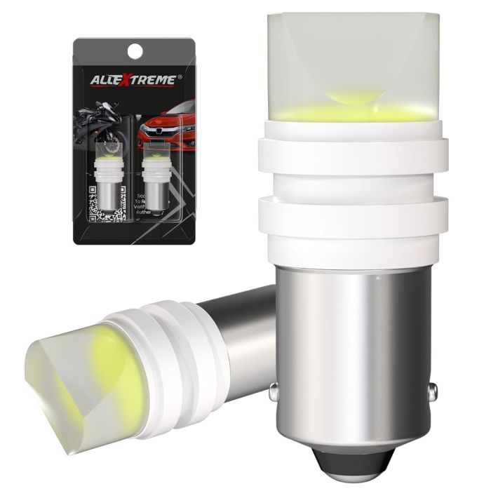 Allextreme EXBA2FF Universal BA9S Socket LED Parking Light License Plate Indicator Lamp Bulb for Car, Bike & Motorcycle (2 PCS)