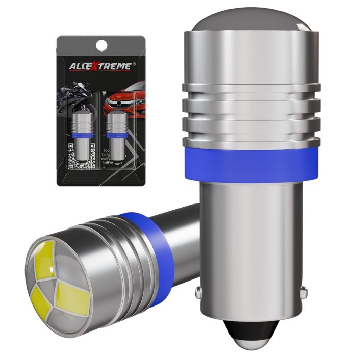 Allextreme EXPLBB2 Universal Multipurpose T10 5 SMD LED Projector Light for Car Interior Exterior, Bike Motorcycle (Cool Blue, 2 Pcs)