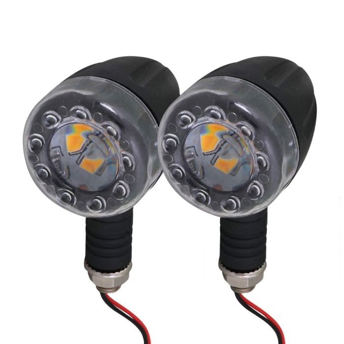 Allextreme EXTSI02 Universal Turn Signal Indicator Light Front/Rear Round Blinker Bulb For Motorcycles (2 Pcs, Amber)