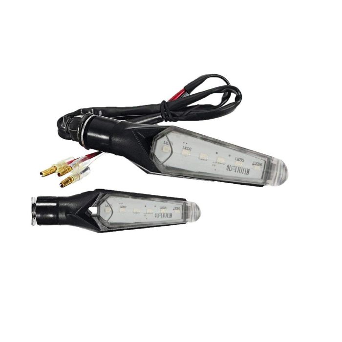 Allextreme EXSIAB2 Dual Tone LED Side Indicator Light Front Rear Universal Fit Turn Signal Lamp for Bikes and Motorcycles (Amber & Blue, 2 PCS)