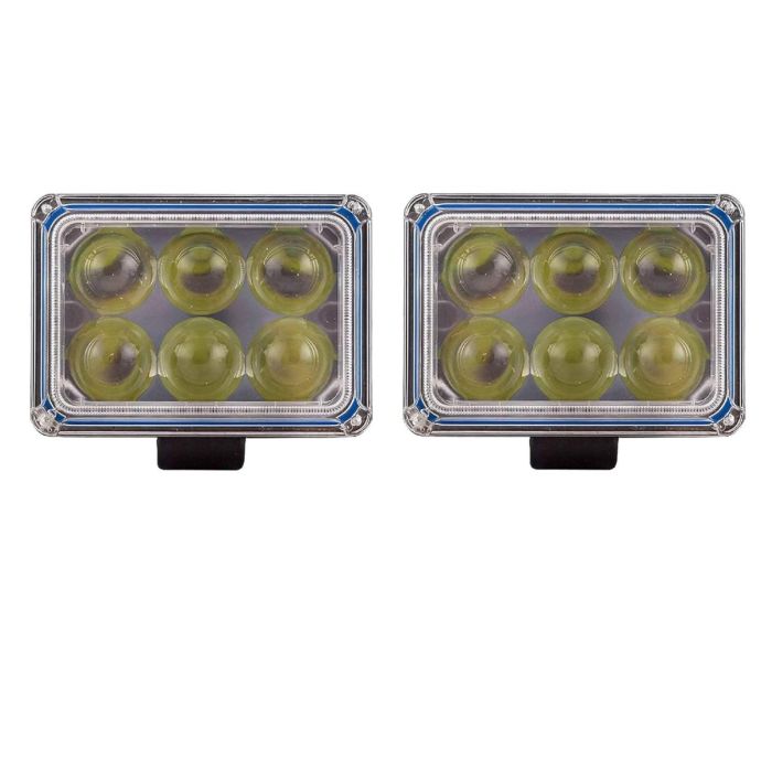 Allextreme EX6FO2P 6 LED Fog Light Bar Waterproof High Beam Off Road Driving Work Lamp for Motorcycle and Cars (18W, White Light, 2 PCS)